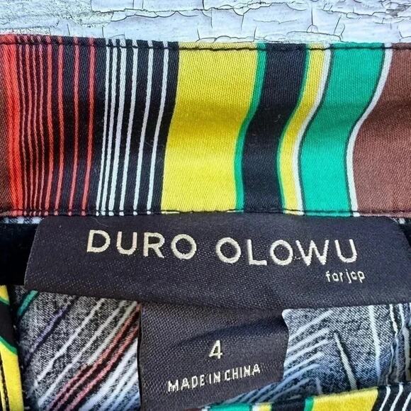 Duro Olowu Multi Color Cotton Fit & Flare Dress size 4 - Picture 2 of 5